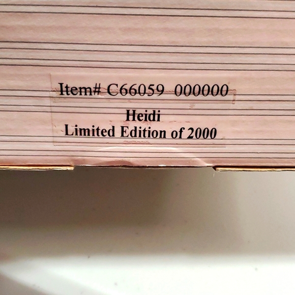 RARE Heidi Vintage Doll by Wendy Dawton. #0017 / 2000. 1999 - Picture 10 of 11